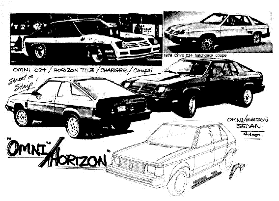 Dodge Charger (four-cylinder), Turismo, Plymouth Horizon TC3, and